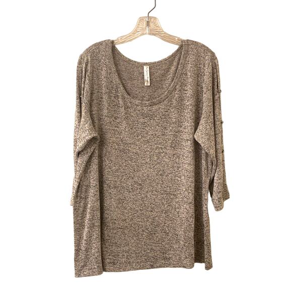 Per Seption Woman Lightweight Sweater, 3/4 Length Sleeve, Grey, Size 2X - Picture 1 of 6